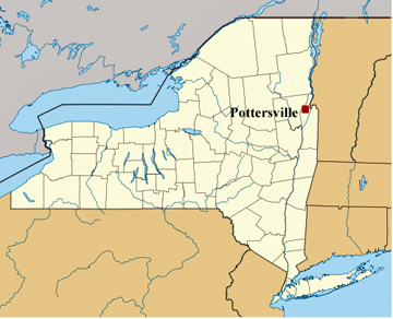 NY map showing location of Pottersville